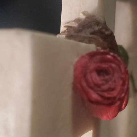 Decorative Cross with Red Rose Accent Deuteronomy Bible Quote 30:19-20 - Picture 11 of 11